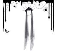 Halloween Black Rose Crowns | Gothic Black Rose Crowns Headband With Veil for Girls - Day Of The Dead Flower Headpiece Halloween Costume Accessories Cosplay Carnivals Masquerade Balls Party