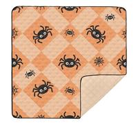 Halloween Black Spider Soft Thick Baby Play mat Foldable for Indoor Outdoor Water Resistant Foldable Baby Play Tummy Time Mat for Baby Toddler Infant, 50'' x 50''alfombrillas para Bebes jugar