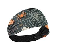 Halloween Black Spider Web Non-Slip exercise headbands for women Elastic sweat for tennis Running tennis Cycling