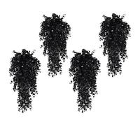 Halloween Black Vines | Artificial Hanging Plants - UV Resistant Eucalyptus - Black Faux Ivy Leaves - 4 Wall Vines - Fake Flowers for Halloween Decor