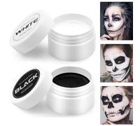 Halloween Black & White Face Paint - Full Coverage Face Painting Kit - Face Paints Special Effects Makeup Kit for Body Face - Body Paint for Adults Art Theater Cosplay Clown Corpse Paint Sfx Makeup
