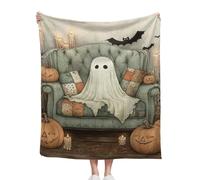Halloween Blanket, 125x150cm, Soft Fuzzy Plush Cozy Fleece Blankets, Ghosts Pumpkin Theme, For Couch Sofa Bed Lounging, A Thoughtful For Friends And Family
