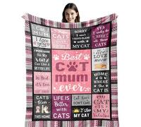 Halloween Blanket 150x130CM, Gothic Witchy Birthday Gifts for Women/Men, Gothic/Witchy Gifts, Halloween Christmas Decorations Gifts Blanket, Spooky Horror Skull Gifts (Cat Mum Gifts,150X130CM)