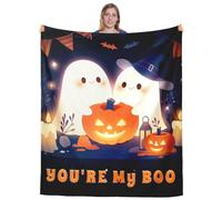 Halloween Blanket for Women Men Adults Spooky Throw Blankets for Kids Anniversary Wedding Gifts for Couples Boo Basket Stuffers for Him Her Spooky Gifts Halloween Decorations for Girls Boys