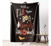 Halloween Blankets for Couch, Trick Or Treat Fleece Blanket 60"x80" Warm Soft, Witch Ghost Bat Pumpkin Throw Blankets for Bed Cozy Lightweight Bedding Blanket for Fall Spring Summer Winter