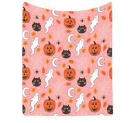 Halloween Blankets Fuzzy Ghost Spider Web Throw Blanket Autumn Reversible Knitted Throw Blanket Halloween Door Decorations Thank You Teacher Gifts