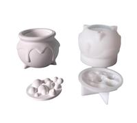 Halloween Block Elastomer Cast Food Grade Substance Storage Jar Flame Candlewax Rosin Handicraft Tool Easy Demold Cleansing Halloween Silicone Cast Cube Storage Jar