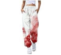 Halloween Blood Costume Women'S Joggers Bloody Sports Trousers Bloody Printed Jogging Bottoms Women'S Wide Sports Trousers Scary Costume Anxiety Blood Splash Sweatpants Halloween Cosplay