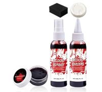 Halloween Blood Makeup,Realistic Red Faux Blood Spray with Cleansing Soap | Washable Zombie Vampire Dress Up Accessories for Film Imitation Cosplay Party Themed Party Photo Prop Stage