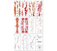 Halloween Blood Vessel Tattoo Stickers Branches And Flowers Stickers Flame Lightning Tattoo Stickers Waterproof And Sweat-Proof240*105mm