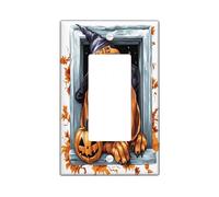 Halloween Bloodhound Dog Decorative Light Switch Cover Plate 1 Gang Single Rocker, Cute Funny Window Electrical Switchplate, Pet Faceplate for Kitchen Living Room Decor