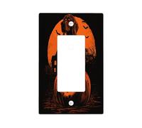Halloween Bloodhound Dog Decorative Light Switch Cover Plate 1 Gang Single Rocker, Spooky Pumpkins Electrical Switchplate, Pet Faceplate for Kitchen Living Room Decor