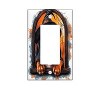 Halloween Bloodhound Dog Decorative Light Switch Cover Wall Plate 1 Gang Single Rocker, Cute Funny Window Electrical Switchplate, Pet Faceplate for Kitchen Living Room Decor