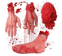 Halloween Bloody Body Part 4 PCS Halloween Horror Severed Hand Feet
