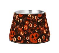 Halloween Bloody Eyes Pumpkin Raised Pets Food Bowls Non Skid Stainless Steel Pets Water Bowls for Slow Feed Cats Slow Down Eating