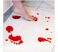 Halloween Bloody Footprint Bath Mat 2024 Blood Bath Mat, Halloween Bath Mat Red Horrible Floor Mat, Home Bathroom Horror Blood Footprints Mat Anti-slip Mat Floor Rug Carpets Trick Pads (White 40*70cm)