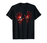 Halloween Bloody Hands Blood Splash Costume Zombie Blood T-Shirt