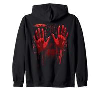 Halloween Bloody Hands Blood Splatter Zombie Costume Zip Hoodie