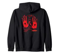 Halloween Bloody Hands Blood Splatter Zombie Costume Zip Hoodie