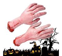Halloween Bloody Hands - Fake Severed Hands with Bloody Gauze | Spooky Horror Props for Costume Parties, Zombie and Vampire Makeup, Halloween Party Decorations, Scary Haunted House Accessories