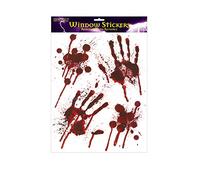 Halloween Bloody Hands Window Stickers - Bloody Designs Hand Prints with Blood Splatter