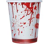 Halloween Bloody Party Supplies - Tableware & Decorations - Spooky Horror Theme Ideal for Frightening Celebrations - White, Red (Cups)