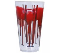 Halloween Bloody Party Supplies - Tableware & Decorations - Spooky Horror Theme Ideal for Frightening Celebrations - White, Red (Transparent Glass)