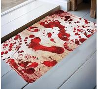 Halloween Bloody Party Supplies - Tableware & Decorations - Spooky Horror Theme Ideal for Frightening Celebrations - White, Red (Door Mat)