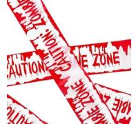 Halloween Bloody Party Supplies - Tableware & Decorations - Spooky Horror Theme Ideal for Frightening Celebrations - White, Red (Caution Tape)