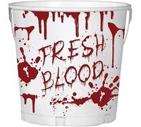 Halloween Bloody Party Supplies - Tableware & Decorations - Spooky Horror Theme Ideal for Frightening Celebrations - White, Red (Metal Cube Fresh Blood)