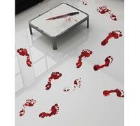 Halloween Bloody Party Supplies - Tableware & Decorations - Spooky Horror Theme Ideal for Frightening Celebrations - White, Red (Foot print Sheets Floor Decor)