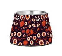 Halloween Bloody Scary Eyes Pumpkins Bowl for Dogs Non Skid Stainless Steel Pets Basic Bowls for Slow Feed Dogs Comfort Feeding