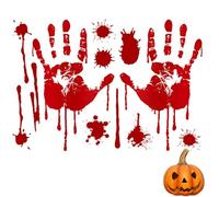Halloween Bloody Stickers - Bloody Footprints Floor Clings, Wall Decals for Horror Scenes | Halloween Window Clings, Spooky Bloody Decorations for Indoor and Outdoor Halloween Decor, Creepy Party