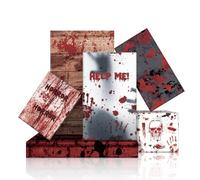 Halloween Bloody Wrapping Paper, 6 Sheets Vintage Horror Blood Handprint Splatter Pattern Gift Wrap Paper, 50x70cm per Sheet, Horrible Theme Gift Wrap Paper for Holiday Horror Party