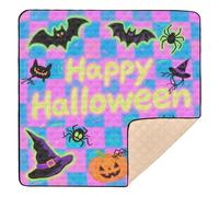 Halloween Blue-Purple Ghost Pumpkin Large Sturdy Baby Girl Play mat for Floor Lightweight Foldable Kicking Mat for Babies Infants Toddlers, 50'' x 50''de actividades para