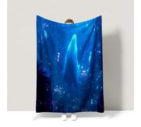 Halloween Blue Travel Blankets Fantastic Dark Sci-fi Mysterious Throw Blanket Lightweight For children teenagers adults and the elderly King (220 x 240 CM)