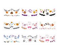 Halloween Blush Face Stickers Funny Spider Pumpkin Face Removable Tattoo Masquerade Party Children Stickers120*60mm