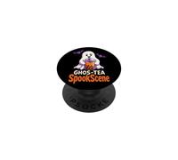 Halloween Boba Bubble Tea Ghost Ghos-Tea Funny Drink Pun PopSockets Adhesive PopGrip