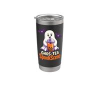 Halloween Boba Bubble Tea Ghost Ghos-Tea Funny Drink Pun Stainless Steel Insulated Tumbler