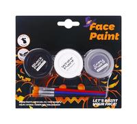 Halloween Body Paint, Water-Soluble Halloween Makeup Kit, 3 Colors Holiday Face Paint, for Goth Party Sports Event Clown Vampire Witch Skeleton