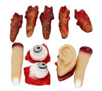 Halloween Body Parts Decoration, 10-Piece Realistic Separated Body Parts - Bloody Halloween Props for the Ultimate Horror & Zombie Party, Halloween Scary Tricky