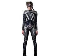 Halloween Bodysuit Skeleton Printed Cosplay Costumes Suit Women Jumpsuit Black