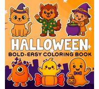 Halloween Bold-Easy Coloring Book: 40 Cute and Spooky Illustrations for Stress Relief, Fun, and Creativity