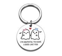 Halloween Boo Basket Stuffer for Women Men - Halloween Ghost Keychain for Boyfriend Girlfriend Him/Her - I am grateful to have a boo like you
