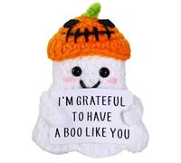Halloween Boo Basket Stuffers for Women Him Her, Anniversary Birthday Gifts for Boyfriend Girlfriend Husband Wife, Funny Cute Handmade Positive Crochet Ghost, Romantic I Love You Gift for Her Couple