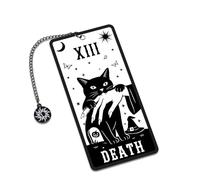 Halloween Boo Basket Stuffers for Women Men Halloween Black Cat Gifts for Girls Boys Mystical Tarot Card Themed Gifts Tarot Death Witchy Cat Spooky Cat Gift for Cat Lovers Gothic Bookmark Christmas