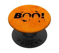 Halloween, Boo!, Bogeyman, Ghosts, black orange PopSockets Adhesive PopGrip