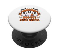 Halloween Boo But First Coffee Lover Ghosts PopSockets Adhesive PopGrip