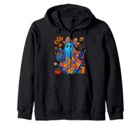 Halloween Boo Ghost Patchwork Quilter Quilting Sewing Womens Zip Hoodie