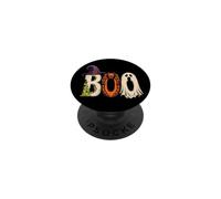 Halloween Boo Ghost Spider Witch Hat Letters Graphic PopSockets Adhesive PopGrip